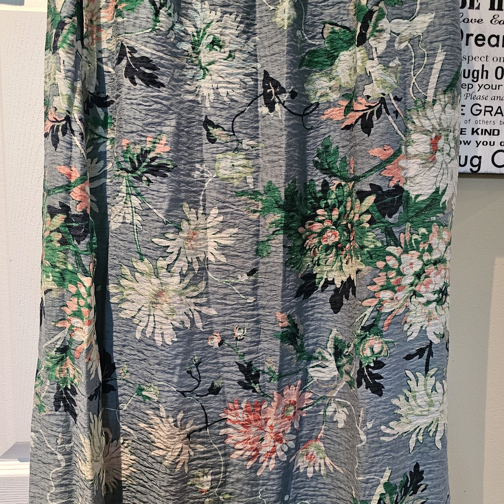 H&M Floral Midi Skirt - Blue, Green, Pink